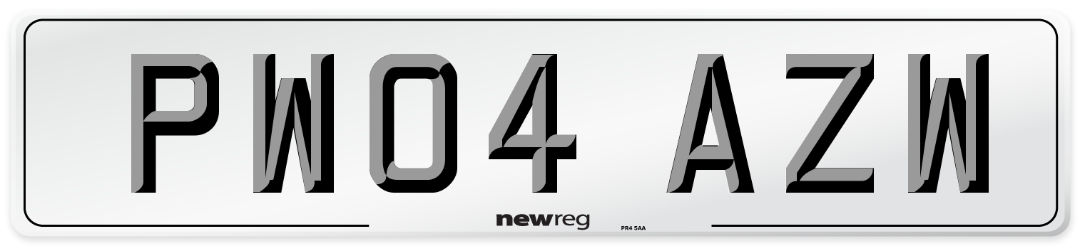 PW04 AZW Number Plate from New Reg